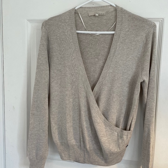 Beige wrap Knit top - Picture 1 of 2